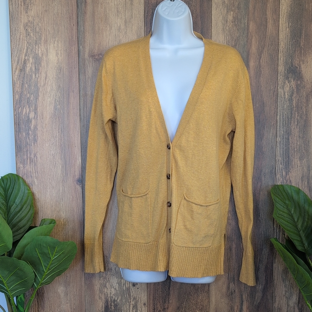 Mossimo Supply Co. Mustard 1/2 Button Up Cardigan M             C503